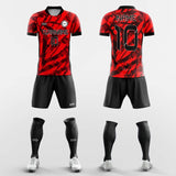 red custom short sleeve soccer jersey