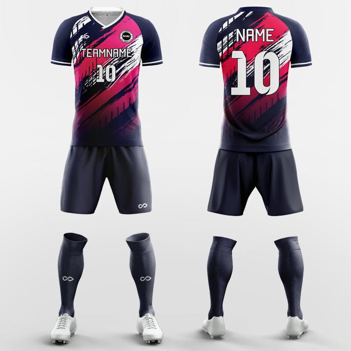 Navy blue and red jersey design