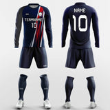 navy blue long sleeve jersey kit
