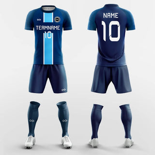 navy sublimated soccer jersey kit