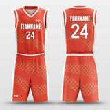 orange custom basketball jersey kit