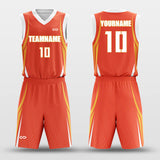  orange custom basketball jersey kit