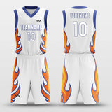 orange custom basketball jersey kit