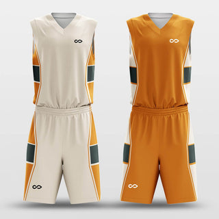 orange custom basketball jersey kit