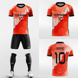orange custom short sleeve jersey kit