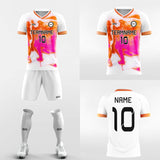 orange custom short soccer jersey kit