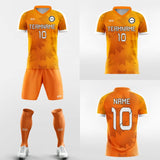 orange custom soccer jersey kit