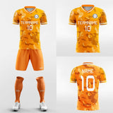      orange custom soccer jersey kit