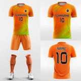 orange dky fluorescent soccer jersey kit