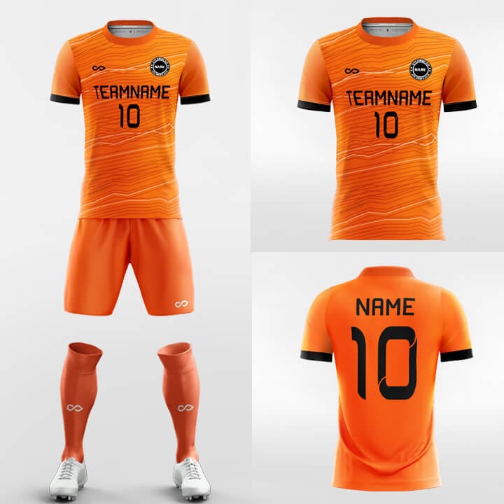 orange soccer jersey kit