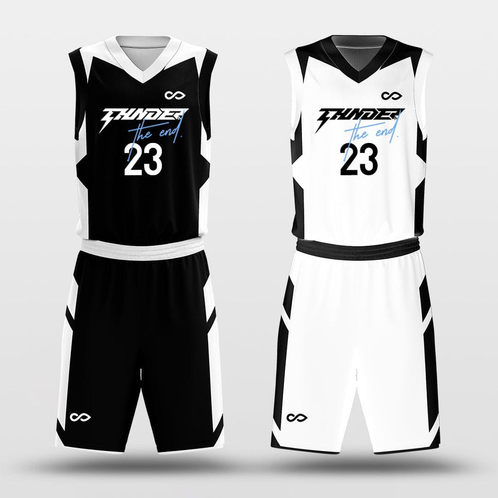 Black and white basketball jersey