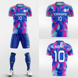 pink and blue diamond soccer jersey kit