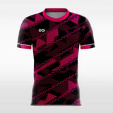 pink black short sleeve soccer jersey