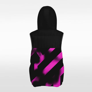 pink black winter vest