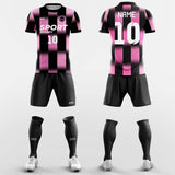 pink check soccer jersey