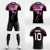    pink custom sleeve soccer jersey kit