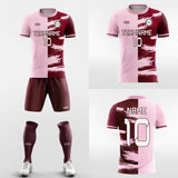 pink red custom soccer jersey kit