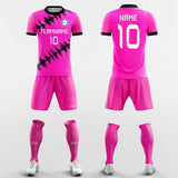 pink short sleeve soccer jersey kit