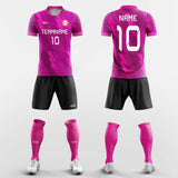 pink short sleeve soccer jersey kit