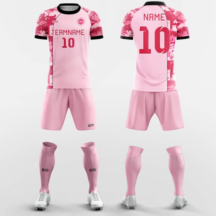 BestCustom Custom Deep Pink White Sublimation Soccer Uniform Jersey S