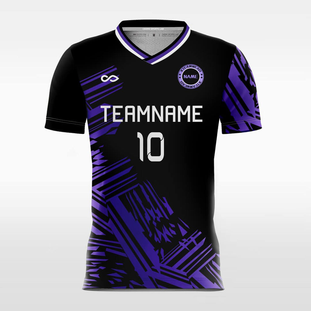 purple and black soccer jersey