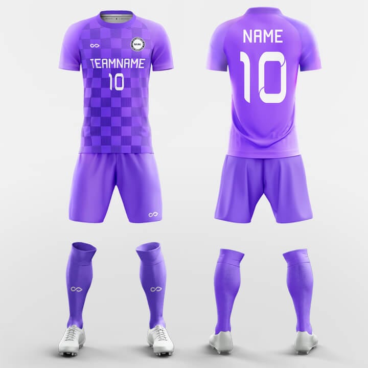 purple soccer jersey set