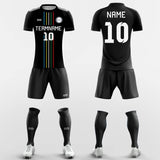 rainbow line short sleeve soccer jersey kit