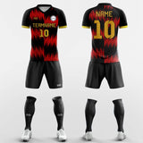 red and black soccer jersey kit