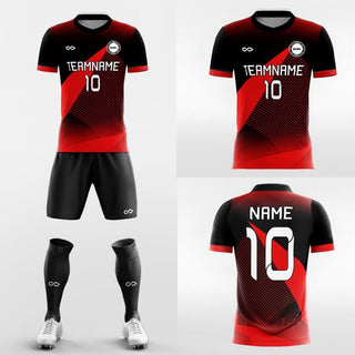 red and black soccer jersey