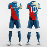 red and blue soccer jersey