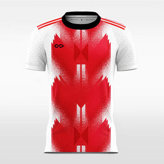 red and white short sleeve jersey