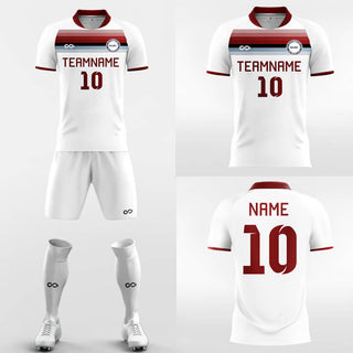 red and whitte soccer jersey kit