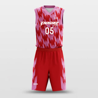 red basketball jersey set