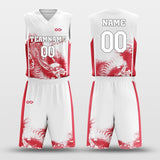 red custom basketball jersey kit