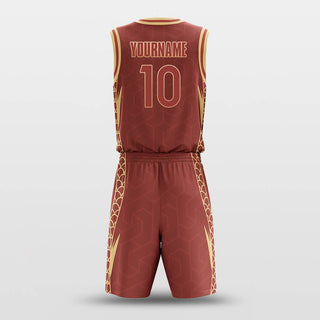 red custom basketball jersey kit