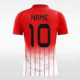 red custom short soccer jersey
