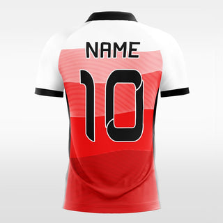 red custom short soccer jersey