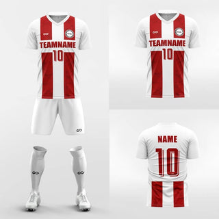 red custom soccer jersey kit