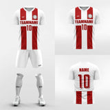 red custom soccer jersey kit