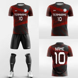 red custom soccer jersey kit
