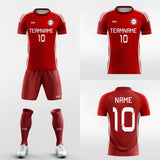  red custom soccer jersey kit