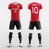  red custom soccer jerseys kit