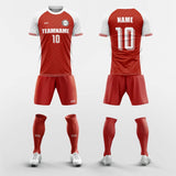 red custom soccer jerseys kit