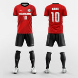 red custom soccer jerseys kit