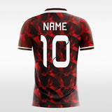 red custom sublimated soccer jersey