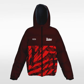     red custom winter jacket