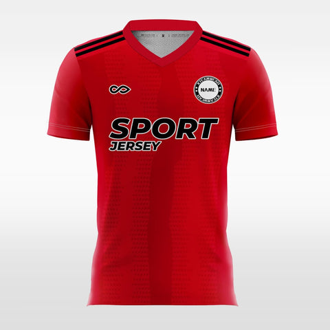 red customized mens soccer jersey