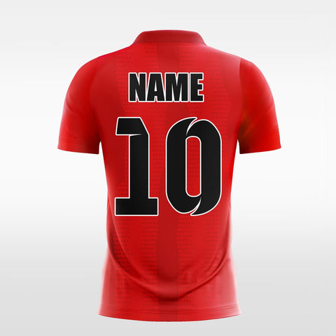 red customized mens sublimated soccer jersey