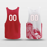 red reversible basketball jersey top