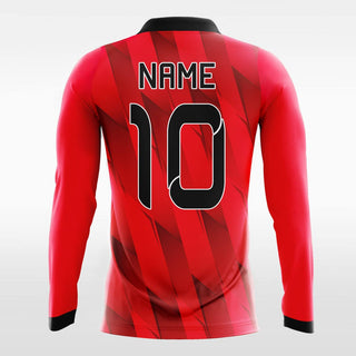 red ribbon long sleeve soccer jersey